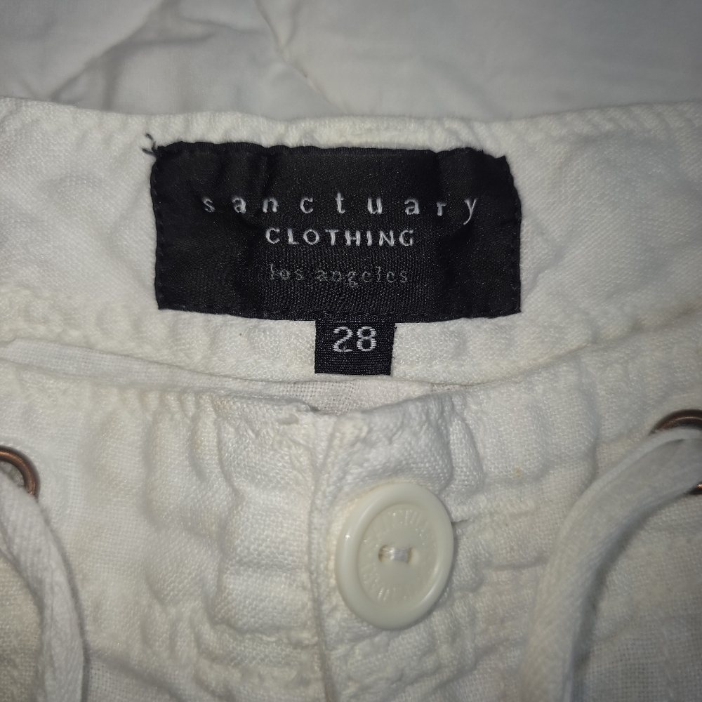Sanctuary Clothing White Linen Drawstring Pants – Women’s Size 28 - Picture 8 of 15